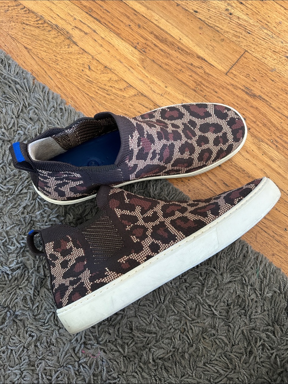 Rothy's Chelsea Sneaker in Wildcat Leopard Print Pull Up Sneaker Booties 9.5